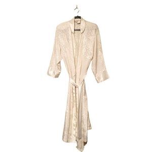 Victoria's Secret Womens White S Vintage Gold Label Long Robe Belt